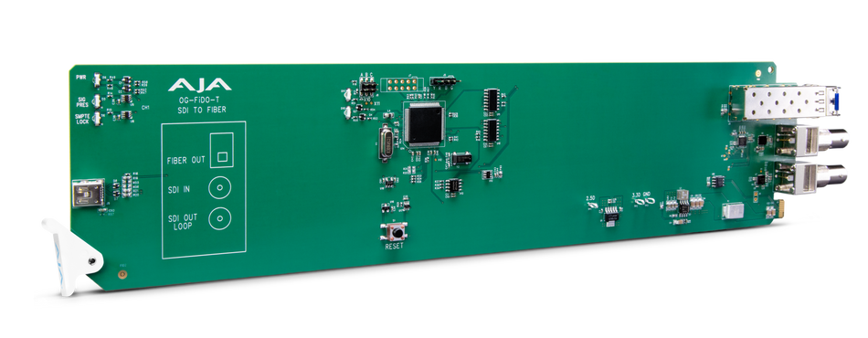 AJA OG-FIDO-T 1-Channel 3G-SDI to Single Mode LC Fiber Transmitter, DashBoard Support