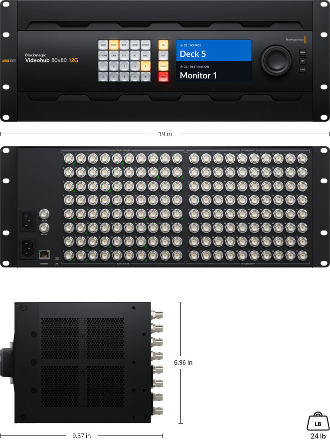BlackMagic VHUBSMAS12G8080 Hollyland Blackmagic Design Videohub 80x80 12G