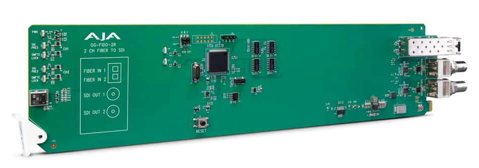 AJA OG-FIDO-2R-MM 2-Channel Multi-Mode LC Fiber to 3G-SDI Receiver, DashBoard Support