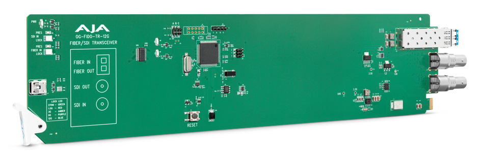 AJA OG-FIDO-TR 1-Channel 3G-SDI/LC Single Mode LC Fiber Transceiver, DashBoard Support