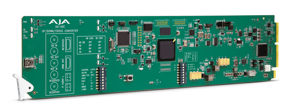 AJA OG-UDC 3G-SDI Up, Down, Cross-Conversion, 2-Channel Unbalanced Audio Output, DashBoard Support