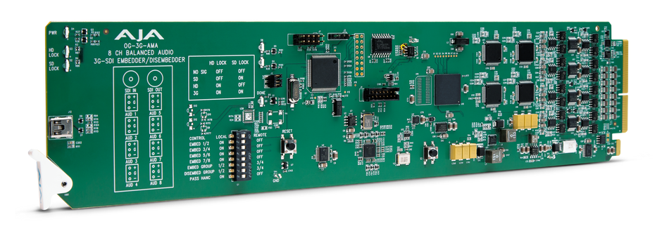 AJA OG-3G-AMA 3G-SDI 4-Channel Analog Audio Embedder/Disembedder, Balance XLR, DashBoard Support