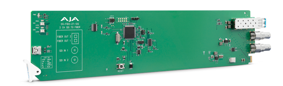 AJA OG-FIDO-2T 2-Channel 3G-SDI to Single Mode LC Fiber Transmitter, DashBoard Support
