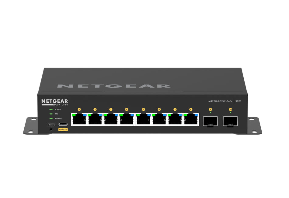 NETGEAR 10PT M4250-8G2XF-POE+ MANAGED SWITCH