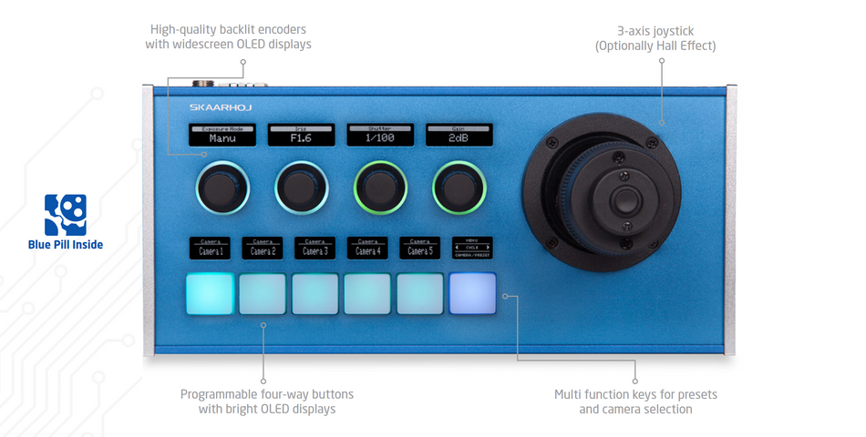 Skaarhoj PTZ Fly with Blue Pill Inside - A Compact Controller