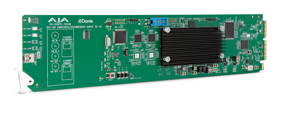 AJA OG-DANTE-12GAM Dual 12G-SDI/DANTE 64-Channel Embedder/Disembedder, DashBoard Support