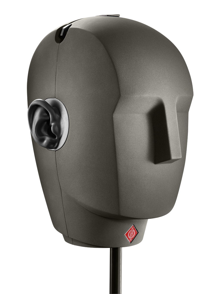 Dummy head microphone, stereo, 48V phantom / 6x AA battery, XLR-5M / 2x BNC, including IC 5, AC 20 and power supply 230VAC