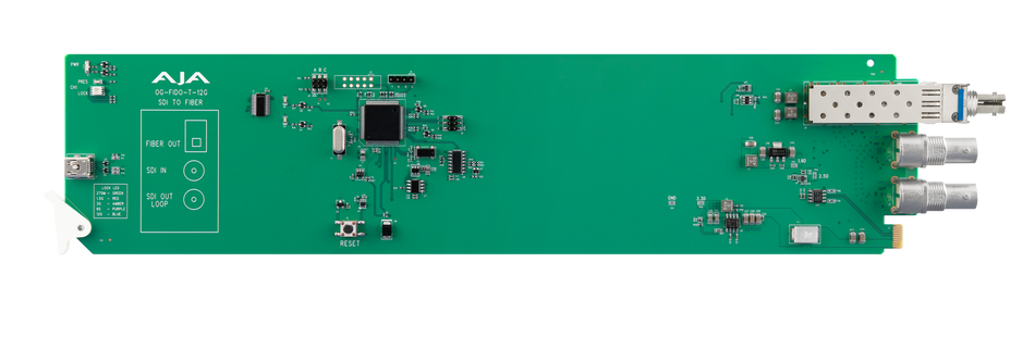 AJA OG-FIDO-T-12G-S 1-Channel 12G-SDI to Single Mode ST Fiber Transmitter, DashBoard Support