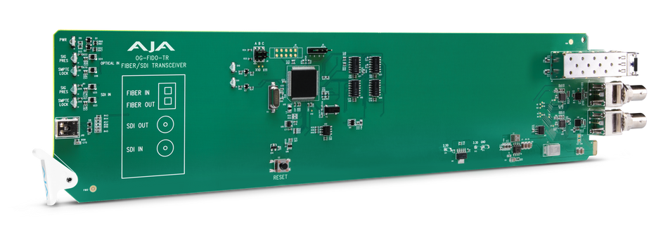 AJA OG-FIDO-TR-MM 1-Channel 3G-SDI/LC Multi-Mode LC Fiber Transceiver, DashBoard Support