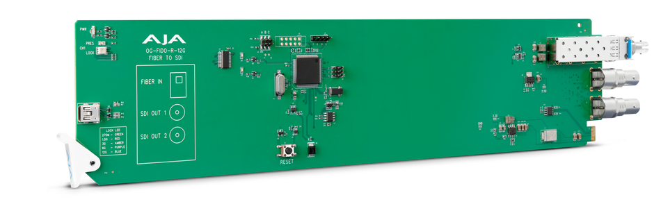 AJA OG-FIDO-R-12G-S 1-Channel 12G-SDI/ST Single Mode ST Fiber Receiver, DashBoard Support