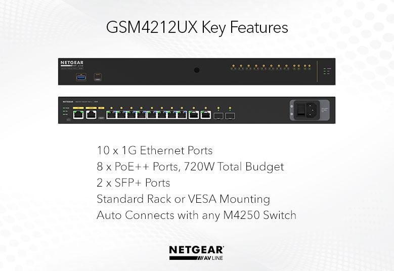 NETGEAR M4250-10G2XF-PoE++ AV Line Managed Switch