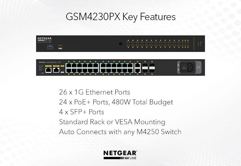 NETGEAR M4250-26G4XF-PoE+ AV Line Managed Switch