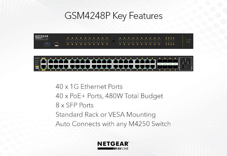 NETGEAR M4250-40G8F-PoE+ AV Line Managed Switch