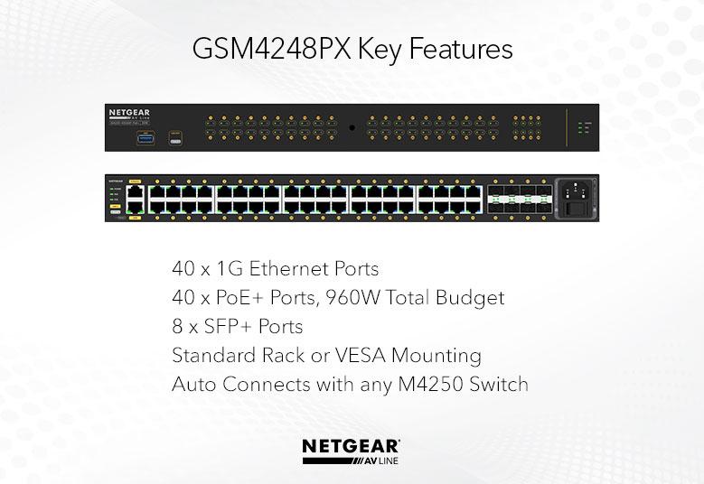 NETGEAR M4250-40G8XF-PoE+ AV Line Managed Switch