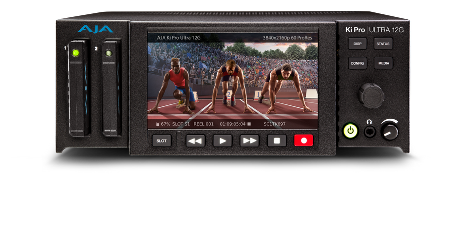 AJA KI-PRO-ULT-12G Ki Pro Ultra 12G 4K/UltraHD/2K/HD Recorder/Player with 12G I/O and Multi-Channel Encoding Support