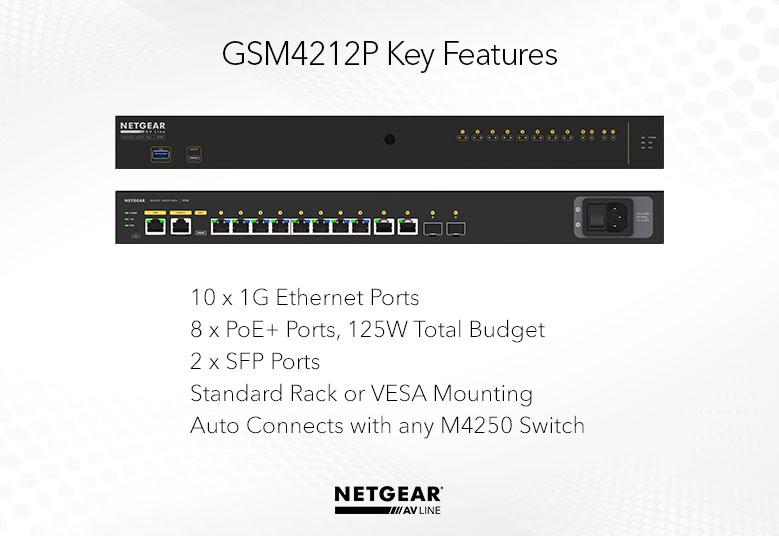 NETGEAR M4250-10G2F-PoE+ AV Line Managed Switch