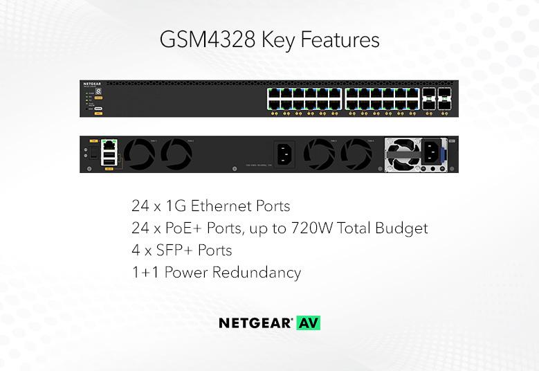 NETGEAR M4350-24G4XF AV Line Managed Switch